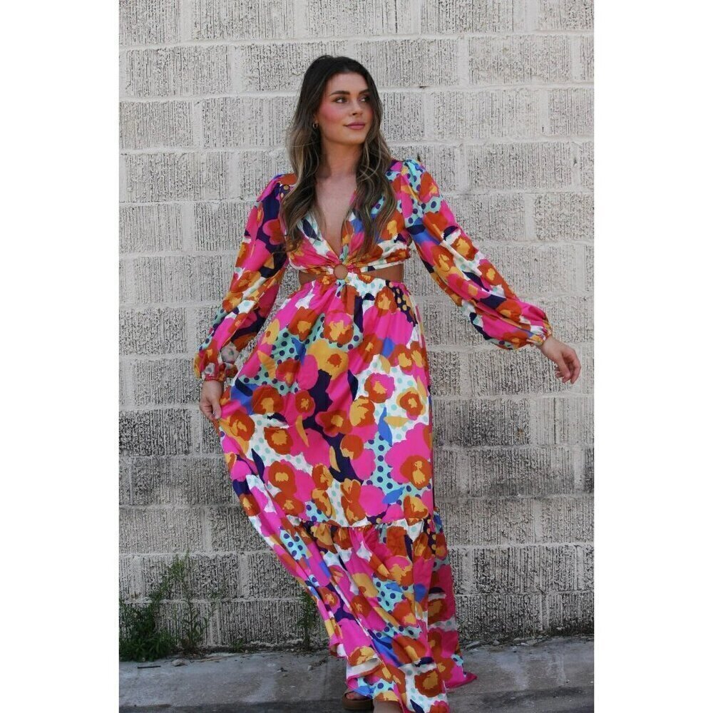 St. Tropez Floral Vacation Maxi Dress